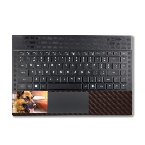 Image of MightySkins Carbon Fiber Skin Compatible with Alienware X14 R2 (2023) Full Wrap Kit - German Shepherd | Protective, Durable Textured Carbon Fiber Finish | Easy to Apply | Made in The USA