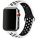 Produktbild SSEIHI Armband Kompatibel mit Apple Watch 38mm 40mm,weiches Silikon Sport Ersatzband für Armband für iWatch Serie 5/4/3/2/1,Sport, atmungsaktiv, wasserdicht,S/M,White Black