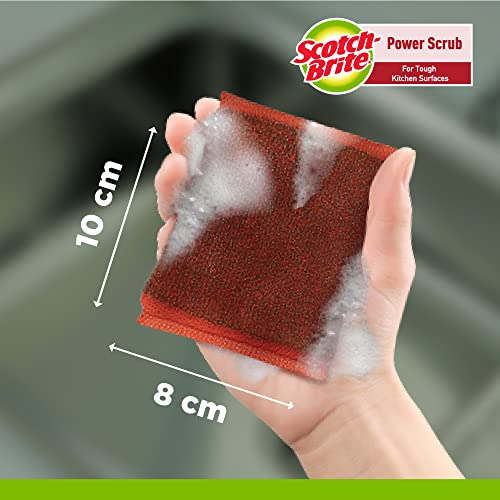 Scotch-Brite Power Scrub with Steel mesh for Utensil Cleaning- for Tough Stain Removal- Pack 5