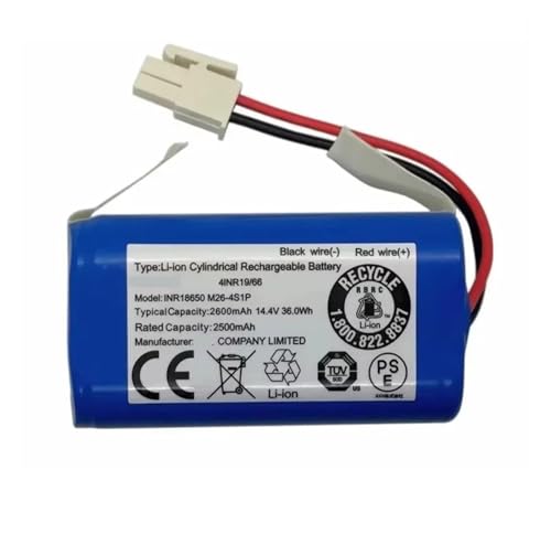 Batterie au Lithium 14,8 V 2600 mAh, Compatible avec ILIFE A4 A4s V7 A6 V7s Plus l'aspirateur Robot, Batterie INR M26-4S1P(2600mAh)
