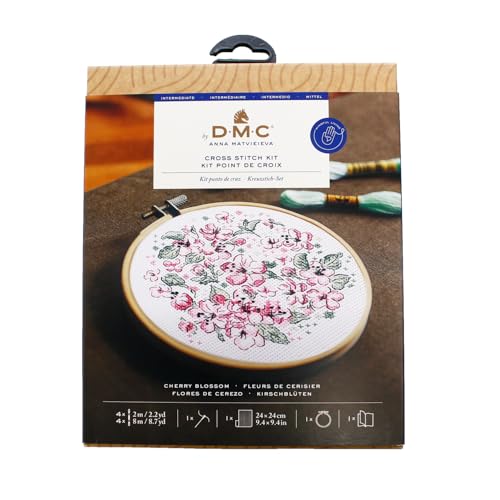 DMC Cherry Blossom   Kit de punto de cruz mediano