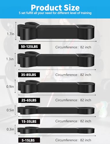 Resistance Bands, Pull Up Bands, Exercise Workout Bands for Working Out, Pull Up Assistance Bands Set for Men & Women, Body Stretching, Physical Therapy, Muscle Training