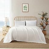 Tommy Bahama - King Blanket, Ultra Soft Organic Woven Bedding, Super Soft Bedding Set (Sandline White, King)