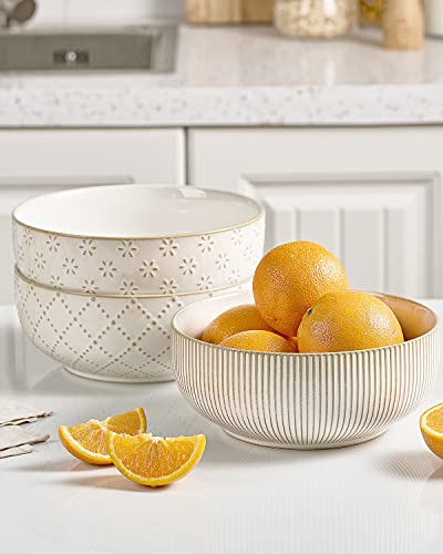 Getstar Large Serving Bowls (8 Inch & 60 Fl Oz), Ceramic Salad Bowl Set Of 2 thumb #5