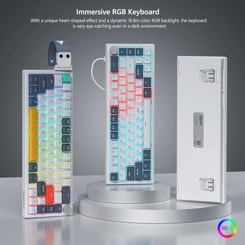 Image of Womier 60% Gaming Keyboard Wired, Creamy Mechanical Keyboard QMK /VIA | Hot Swappable Gasket Mount RGB Key board & Translucent Keycaps POM Linear Switch for Windows /MAC (VK66 PRO White)