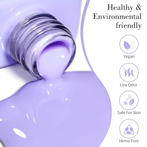 Image of CANNI 9ml Light Purple Gel Nail Polish, High Gloss UV LED Soak Off Gel