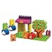 Produktbild BiOBUDDi BB-0014 - Bauset Biba Farm Marktstand, biologische Bausteine zum Stecken, kompatibel zu anderen Marken, hergestellt aus Bio Kunststoff, 32 Klemmbausteine mit Grundplatte