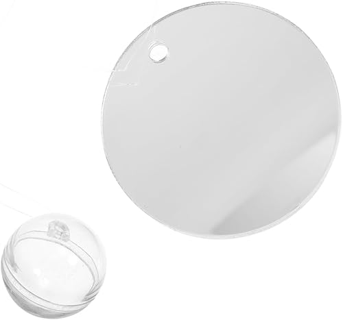 POPETPOP Betta Espejo de ejercicio 1 juego de doble cara círculo Betta espejo con bola flotante para acuario pecera 7CM