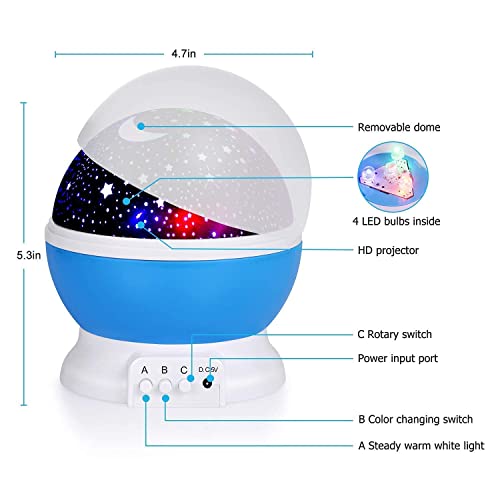 Image of CucinaPro Star Master Galaxy Projector Light for Bedroom, Star Light Projector, Projection Lamp for Kids Room, Starry Dreams Galaxy Lamp, Ceiling Projector with USB Cable, Kids Gifts (Multi, Medium)