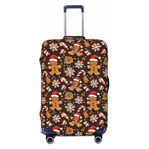 Luggage Cover Protector - Christmas Gingerbread Man Print Fit 18-21 Inch Suitcase Covers for Luggage