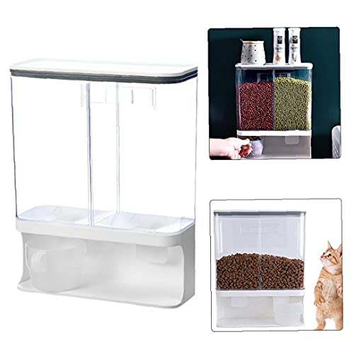 Rijstdispenser verzegelde graanvoeding container wandgemonteerde opslag met deksel vochtbestendig huishoudelijke graan… - Image 8