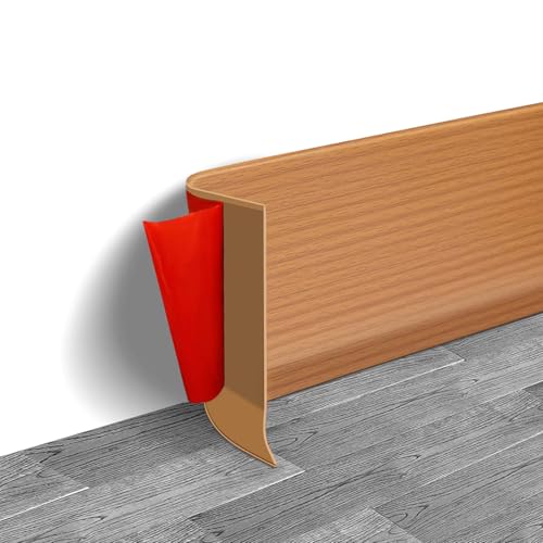Plinthe en vinyle autocollante imitation chêne jaune de 10,2 cm x 6 m