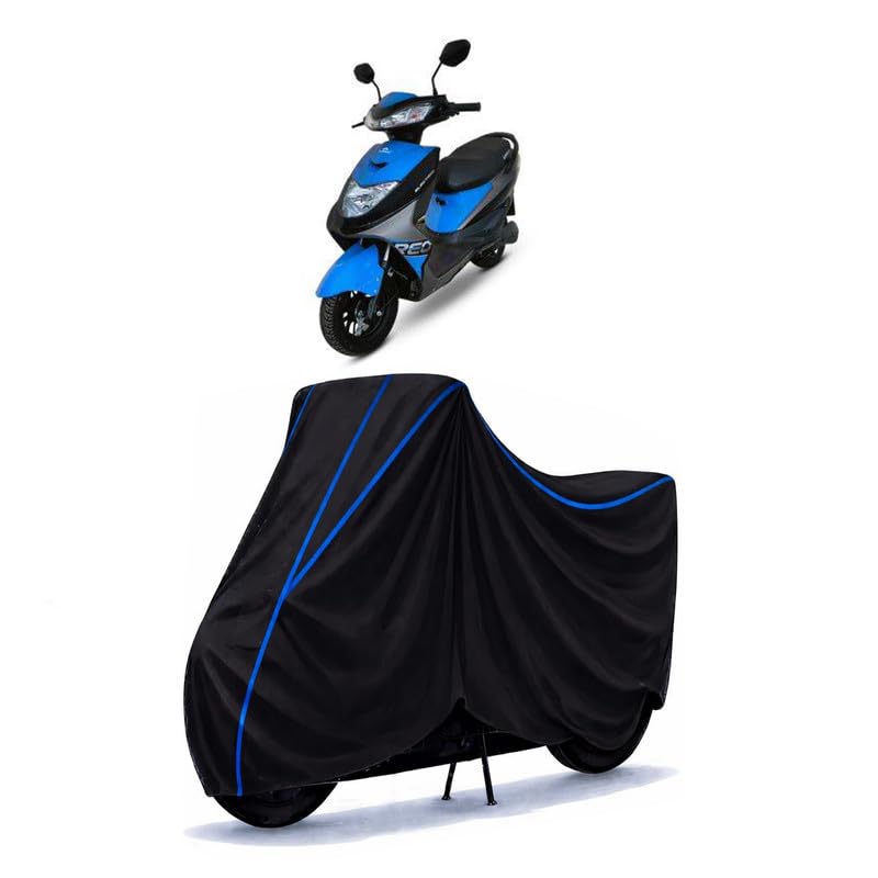 Image of Scooty Cover Water Resistant for REO Li Plus | Universal Scooter & Bike Cover | Heavy Duty UV Dust, Rain & Scratch Protection Weather Indoor Outdoor | Black with Blue Piping