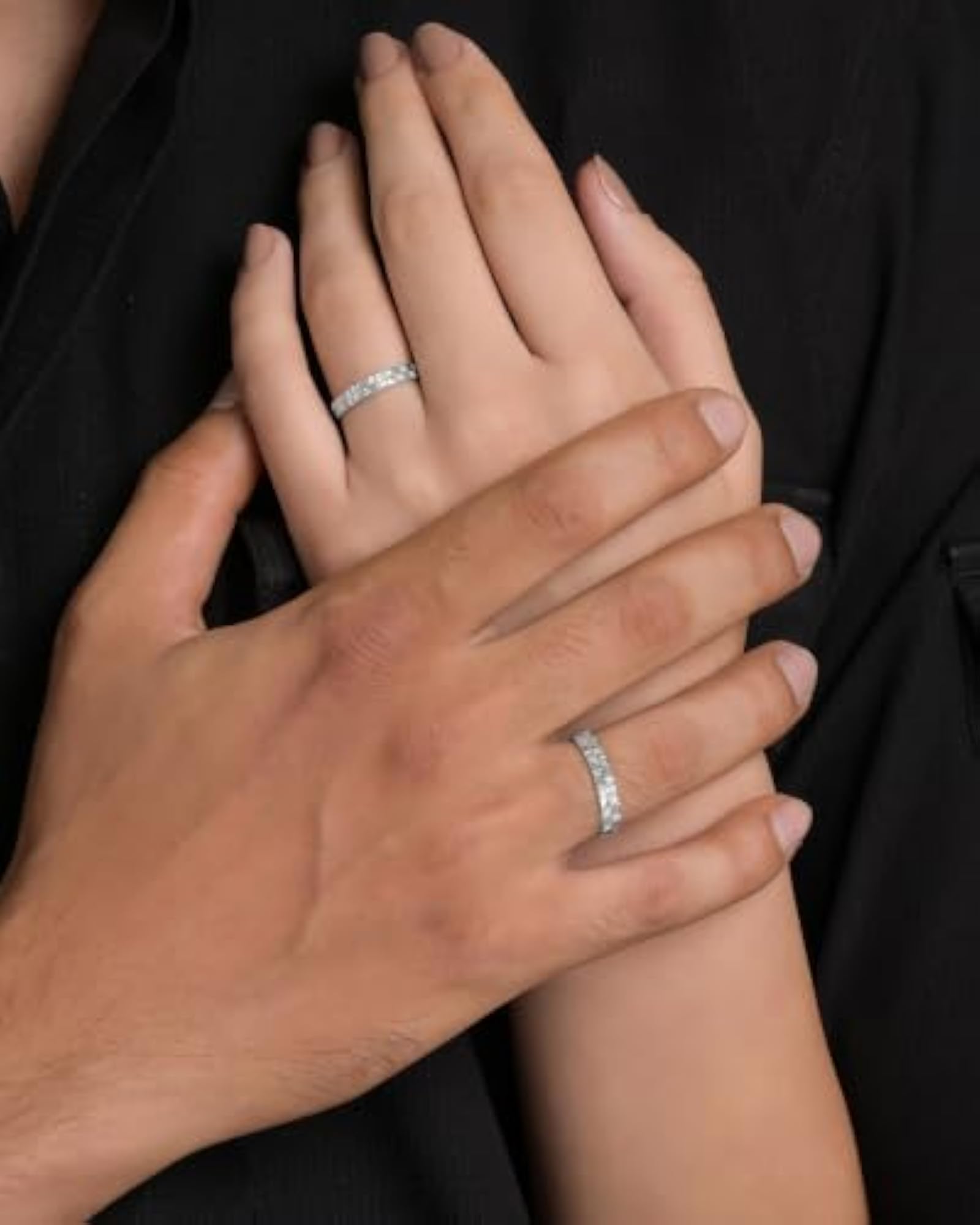 925 Sterling Silver Adjustable Chessboard Couple Ring