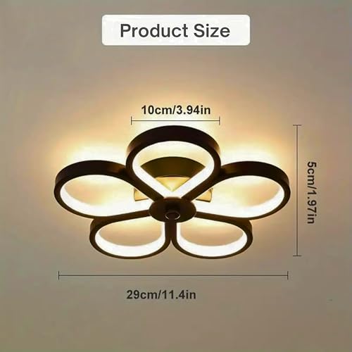 Image of Chandelier Light for Ceiling, 12-Inch 48W LED Flush Mounted Flower Light, Flicker Free, 3000K-6000K 3-Color Changing, Switch Control, Modern Light for Living Room & Bedroom 6 Months Warranty