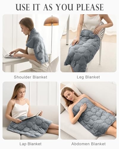 Image of Cottonblue Weighted Lap Blanket Pad 5 lbs 36 inch x 48 inch, Cozy Luxury Crystal Velvet Weighted Blanket for Adults, Small Weighted Blanket Throw All Season for Travel Relaxation Sleeping, Grey Heavy Blanket