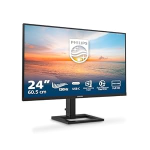 PHILIPS 24E1N1300AM 24 Zoll FHD USB Hub Monitor, 120Hz, IPS Panel, 4ms GtG, Höhenverstellung,Lautsprech... HDMI 1x 1.4) Schwarz