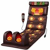 MOCHO® Shiatsu Massagematte mit Wärmefunktion – Ganzkörper Massagegerät mit Luftdruck-Dehnung, Fußmassage, Nacken- & Rückenmassage, elektrische Massagematte für Zuhause