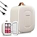 FOHERE Mini Kühlschrank 5 Liter /6 Dosen, Zusätzliche USB-Stromversorgung, 220V AC/12V DC, Getränke & Skincare Mini-Kühlschrank für Schlafzimmer, Auto, Schlafsäle, Büro Schreibtisch, Weiß