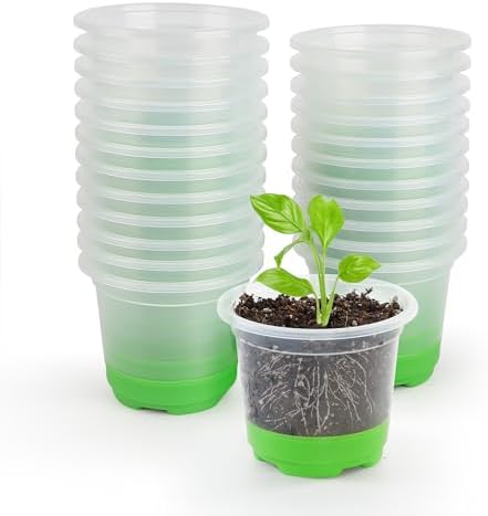 Harilla 20 Stück Transparente Pflanztöpfe 15x13cm - Mit Drainageloch Für Anzucht