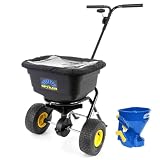 Spyker Lawn and Handheld Spreader Kit: Pro-Series 50 Pound Broadcast Spreader with 5 Pound Handheld Spreader Kit