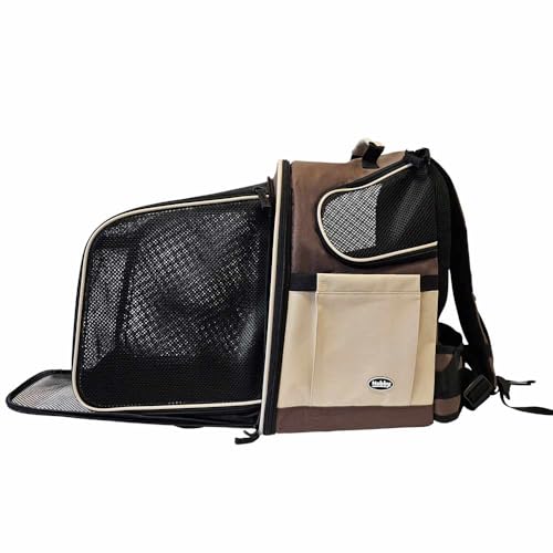 Mochila para perro Nobby Extend marrón con trasera extensible 32x28x41 cm 5