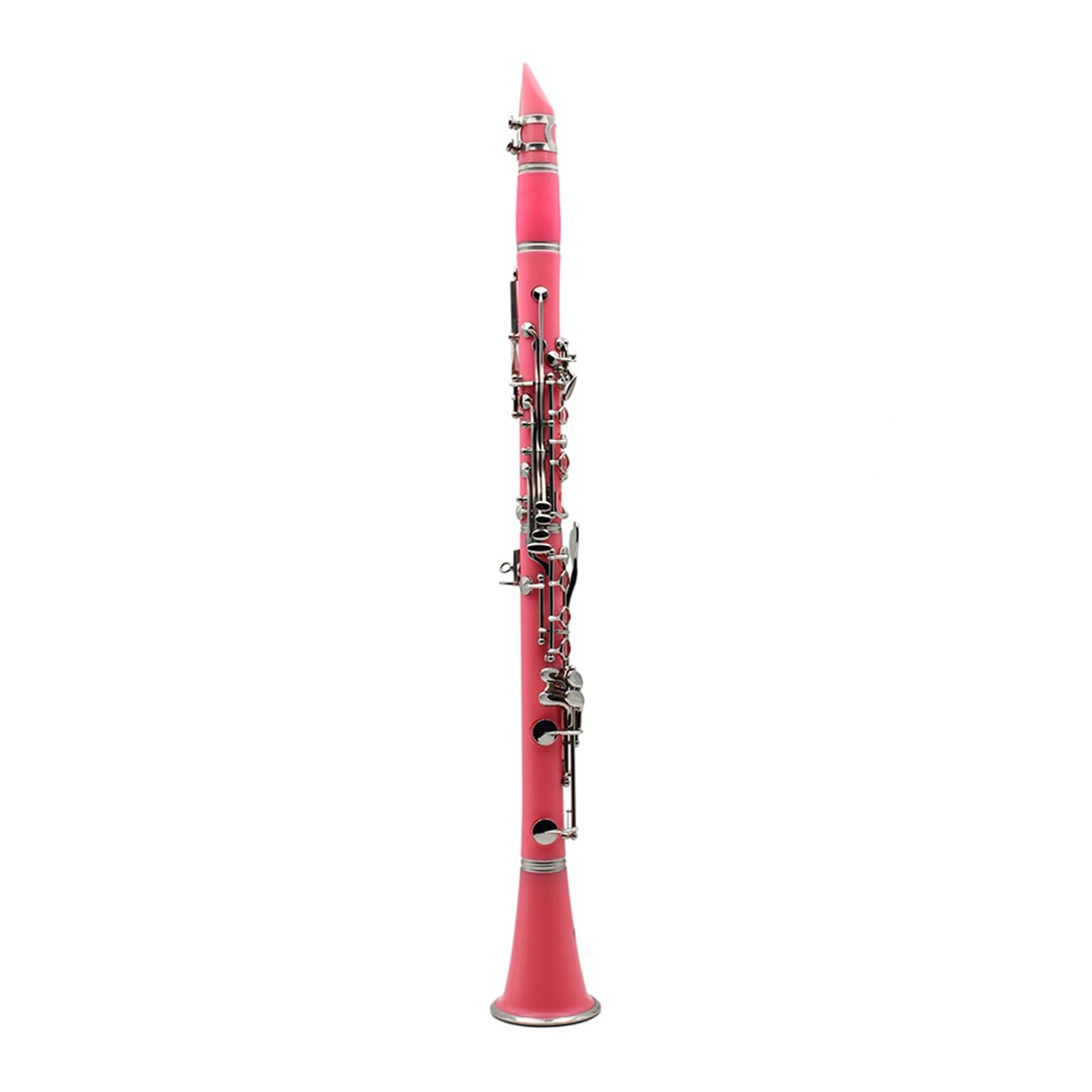 Clarinete Bb Tone 17 Teclas Baquelita Para Adultos Y Principiantes Practican Tocar(Pink)