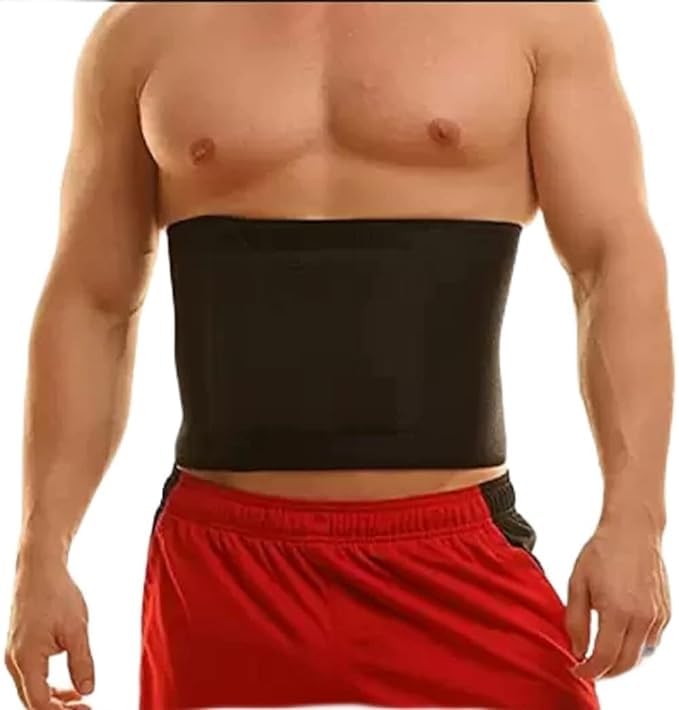 Leosportz Waist Trimmer Sauna Ab Belt for Women Men - Waist Trainer Stomach Wrap Back Abdomen Support Black-image-37