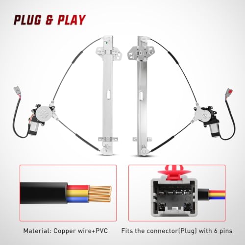 Image of Nilight Power Window Regulator with Motor Assembly Replacement for Honda CR-V 2002 2003 2004 2005 2006, Front Driver Side, 741-302