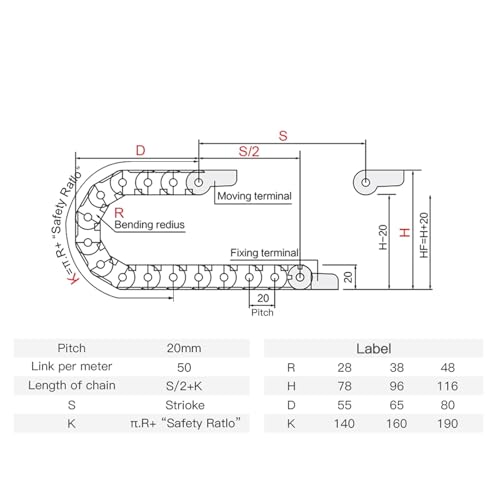 Chaîne de câble pour imprimante 3D et machine de gravure CNC