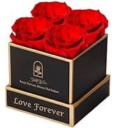 YbbYjun Preserved Roses in a Box, 4-Piece Real Roses That Last a Year, Preserved Flowers Birthday...
