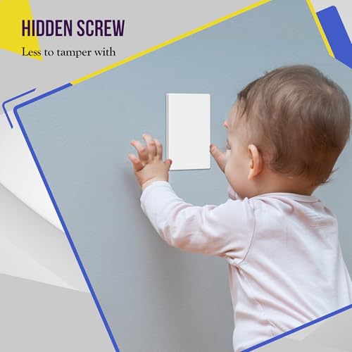 Image of ENERLITES Screwless Blank Wall Plate, Child Safe Blank Device Outlet Cover, Standard Size, 1-Gang 4.68 inch x 2.93 inch, Polycarbonate Thermoplastic, UL Listed, SI8801-W-40PCS, Glossy, White, 40 Pack