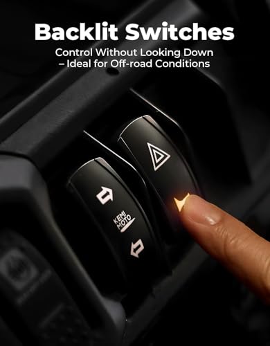 Image of KEMIMOTO UTV Turn Signal Kit with 110D Horn, Plug and Play UTV ATV Blinker with Rocker Switch, Universal Street Legal Kit Compatible with Polaris, Can-Am, Kawasaki (Without License Plate Holder)