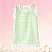 Girls Plaid Summer A-Line Mini Dress Cute Ruffle Sleeveless Loose Wedding Party Mini Sundress for 1-12 Years