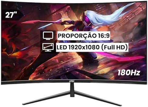 Monitor Curvo Gamer 27" 180Hz 1ms Full HD Freesync G-Sync com Con...