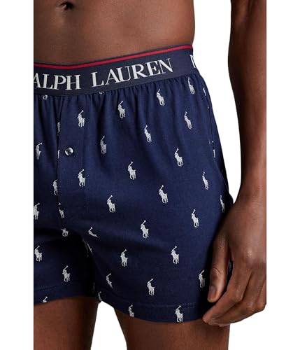 Polo Ralph Lauren Mens Exposed Waistband Knit Boxer Cruise Navy/White AOPP Medium3