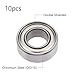 TOP-VIGOR 10Pcs R188ZZ Deep Groove Ball Bearings, Z2 1/4 Inch x 1/2 Inch x 3/16 Inch Double Sealed Industrial Bearings, Chrome Steel Skateboard Bearings for Electrical Instrument Equipment