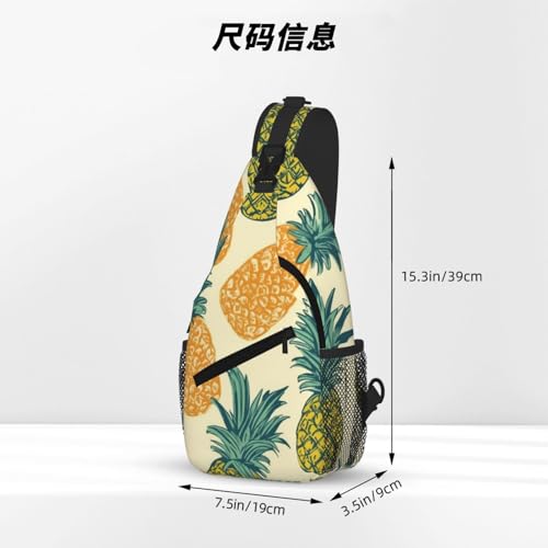 Pineapple Pattern Printed Cross Chest Bag Diagonally Chest Messenger Bag4
