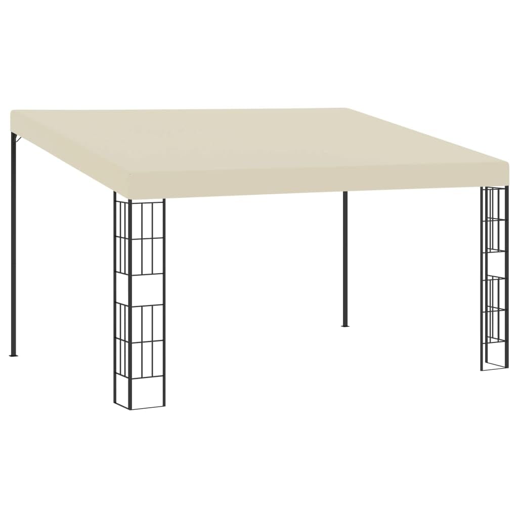 Belvédère Mural 3x4 m Tonnelle Adossée en Acier et Tissu Crème, Pergola de Terrasse pour Jardin et Extérieur, Abri Ombragé avec Structure en Acier et Toit en Polyester