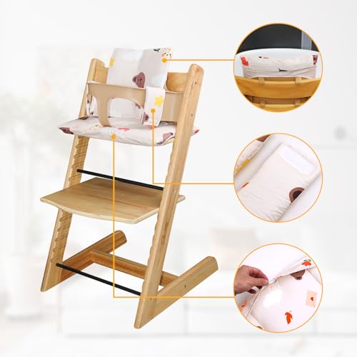 Image of for Tripp Trapp High Chair Cushion, Soft and Comfortable for Tripp Trapp High Chair Cushion, for Tripp Trapp Cushion Set Makes It Safer and More Comfortable for Baby to Sit On (Cloud Bear)