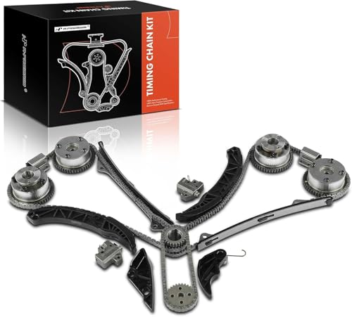 A-Premium 20-PC Engine Timing Chain Kit W/Sprocket & Tensioner & Guide Compatible with Hyundai 2007-2012 Santa Fe, 2011 Genesis & 2011-2014 Kia Sedona, Sorento 2012-2013 - 3.3L 3.5L 3.8L