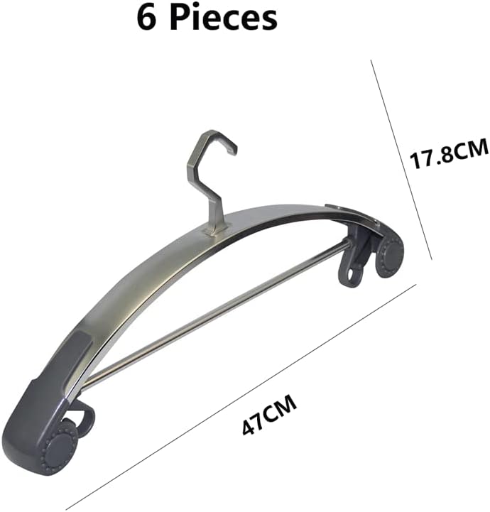 Decor Hangers Quality Hangers 6 Pack Durable Hangers for Clothes Aluminum Alloy Hanger Non-slip Hangers Heavy Duty Coat Hangers Hangers Space Saver