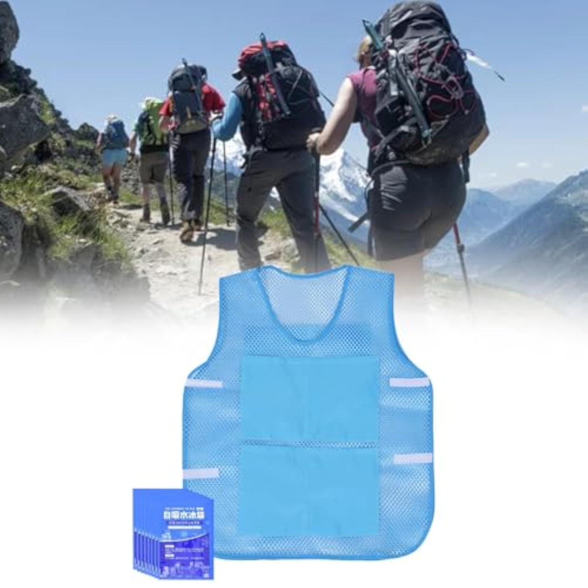 Summer Cooling Vest with 8 Ice Packs