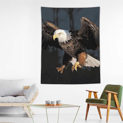 Tapisserie murale 3D aigle : solution déco rapide sans percer - 3