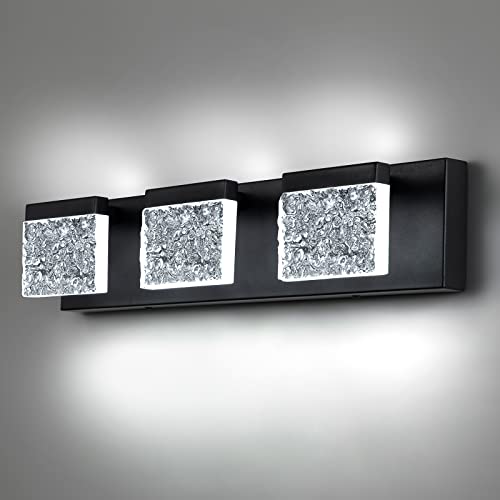 EDISLIVE 21.7in Modern Bathroom Vanity Light Fixtures - 3 Light Dimmable LED Bathroom Wall Lights Over Mirror for Living Room, Bedroom - 6000K by EDISLIVE - Used condition - US$37.80