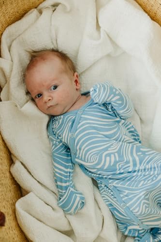 Copper Pearl Baby Gown - Knotted Newborn Sleepers for Baby Boy and Girl, Soft Stretchy Long Sleeve Infant Gowns with Bottom Tie and Hand Mittens, Perfect Hospital Coming Home Outfit (Surf)4