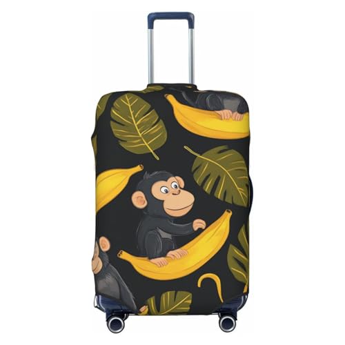 Monkey Banana Jungle Luggage Cover Elastic Washable Protector Anti-Scratch Travel Suitcase Covers With Concealed Zipper For 18-32 Inch Luggage Small