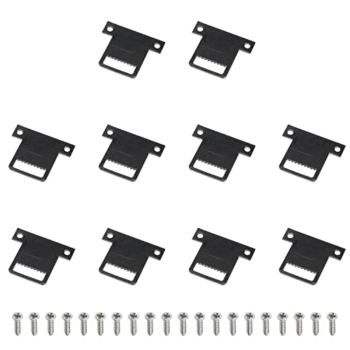 Image of MroMax 10PCS Sawtooth Picture Hangers Iron Picture Hangers 1.26 inch x 0.31 inch Double Hole Picture Frames Hangers for Hanging Clock Paintings Artwork Picture Frame Hook Photos Black