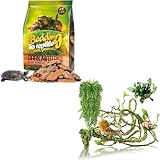 Hamiledyi Reptile Plants Bendable Jungle Climbing Vine Terrarium Branch and Reptile Bark Bedding Tortoise Habitat Substrate Natural Terrarium Bark Wood Chips