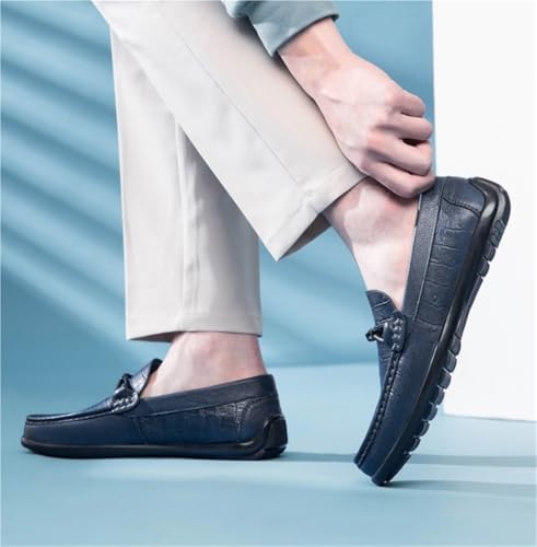 Casual Slip On Round Toe Comfortable Flat Heel Flexible Loafers Moccasins Faux Crocodile Print Leather3